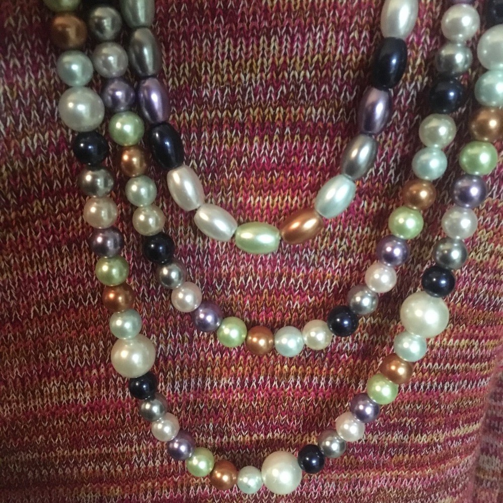 Oriental Simulated Multicolor Round Pearl Strand - image 7